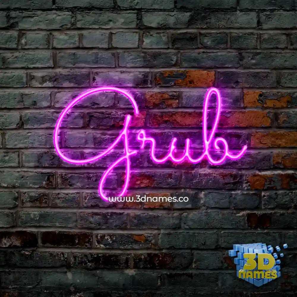 grub in Pink Neon style - 3D name wallpaper
