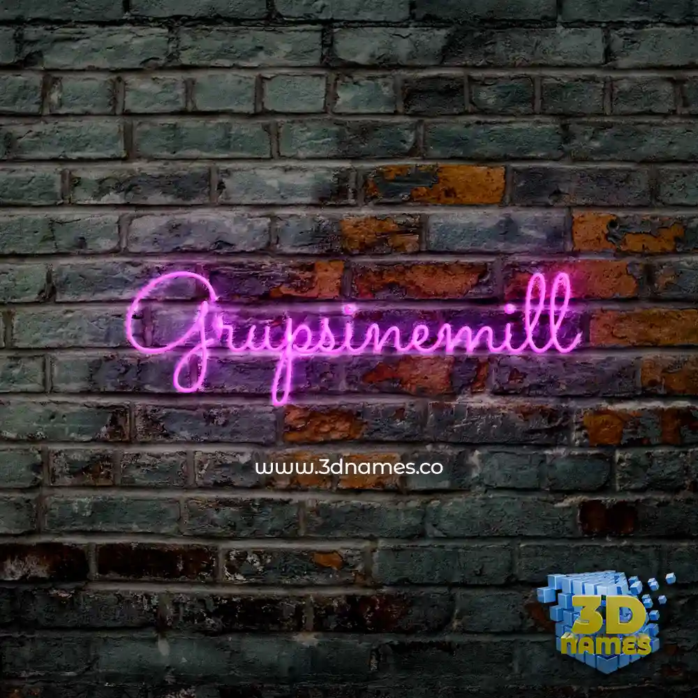 grupsinemill in Pink Neon style - 3D name wallpaper