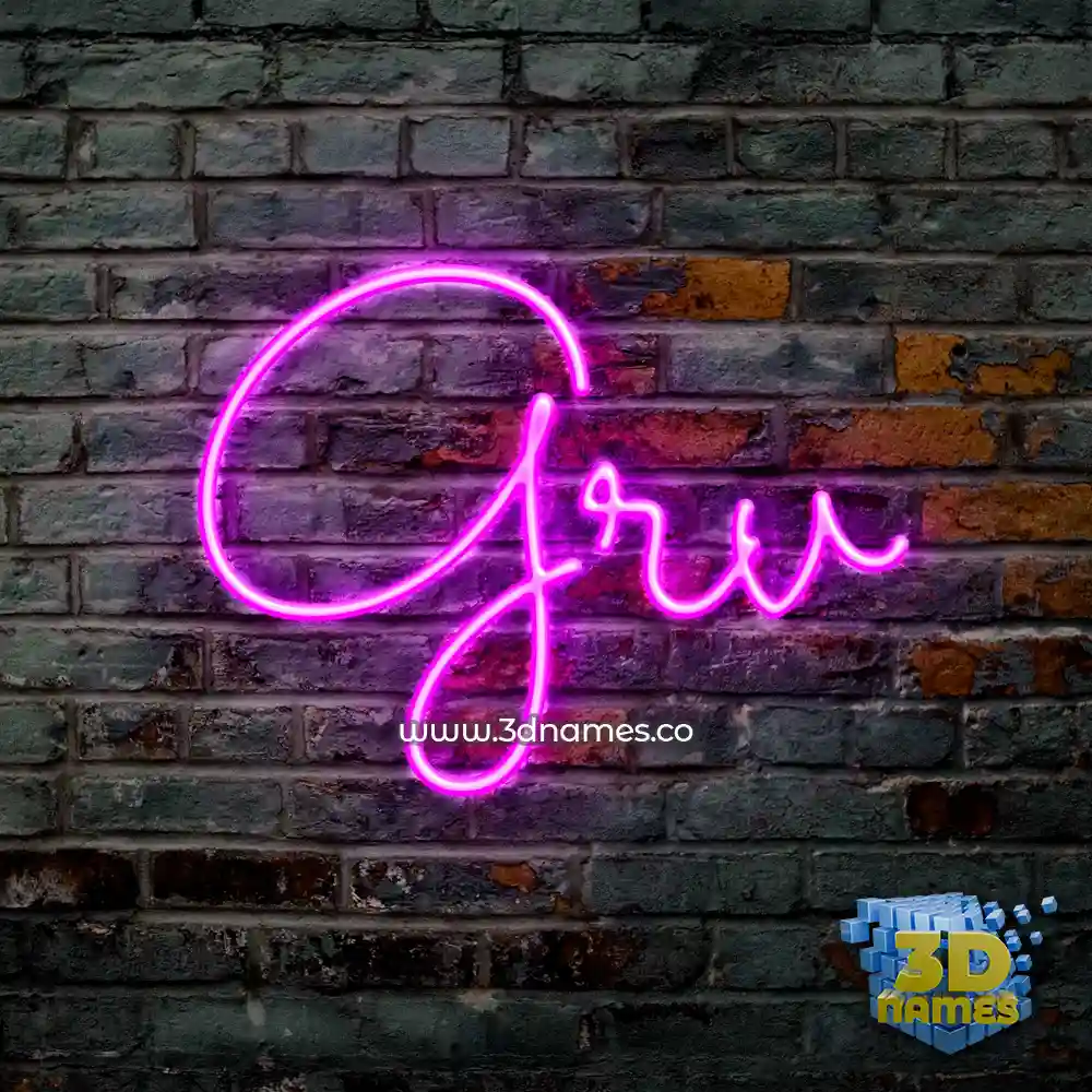 grv in Pink Neon style - 3D name wallpaper