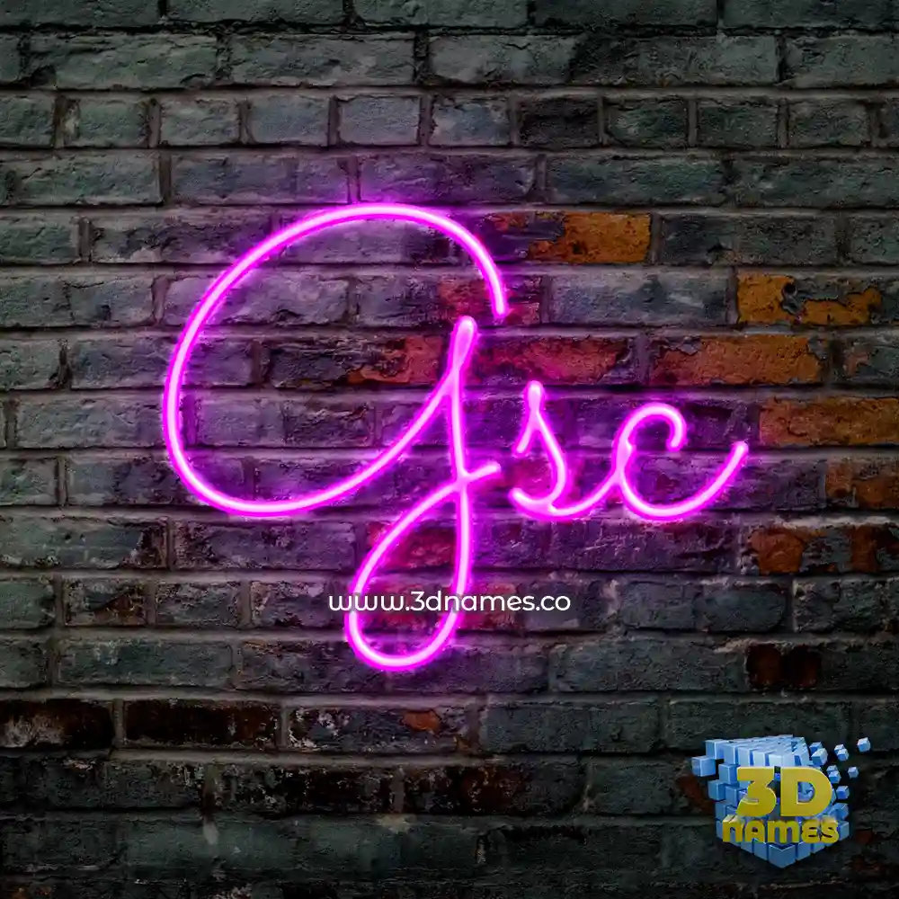 gsc in Pink Neon style - 3D name wallpaper