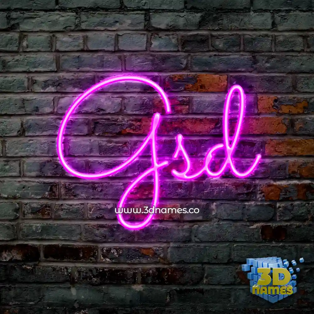 gsd in Pink Neon style - 3D name wallpaper