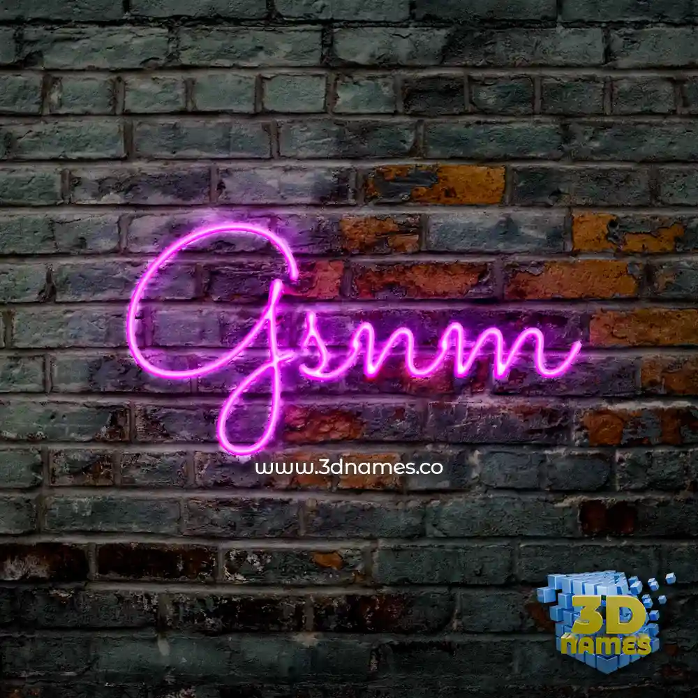 gsnm in Pink Neon style - 3D name wallpaper