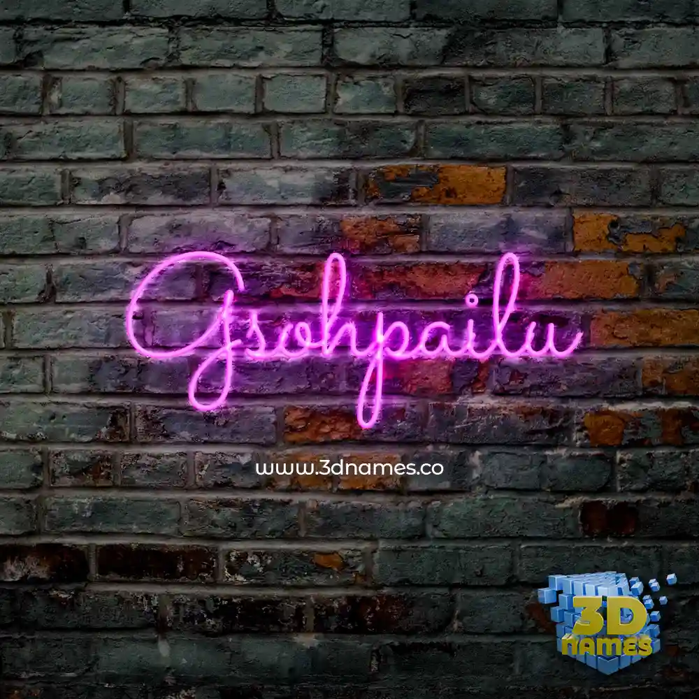 gsohpailu in Pink Neon style - 3D name wallpaper