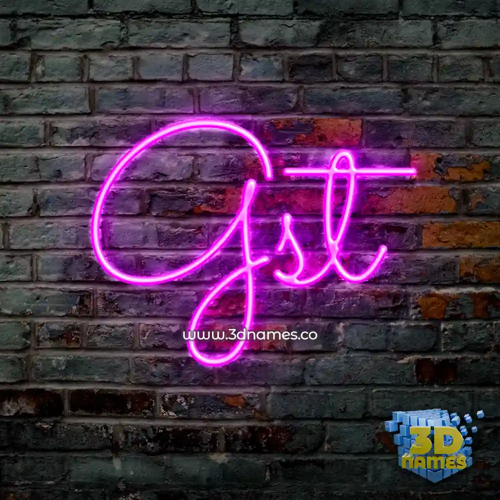 gst in Pink Neon style - 3D name wallpaper