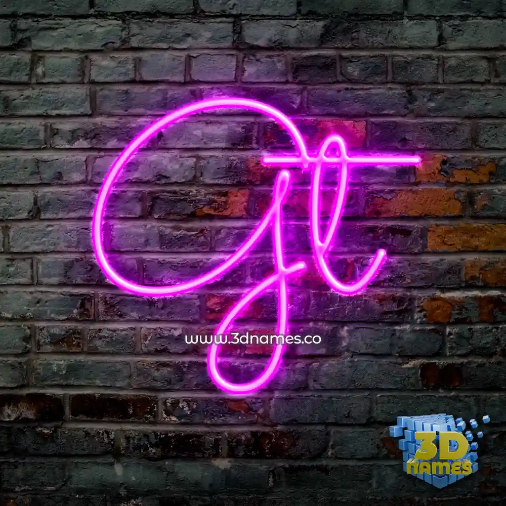 gt in Pink Neon style - 3D name wallpaper