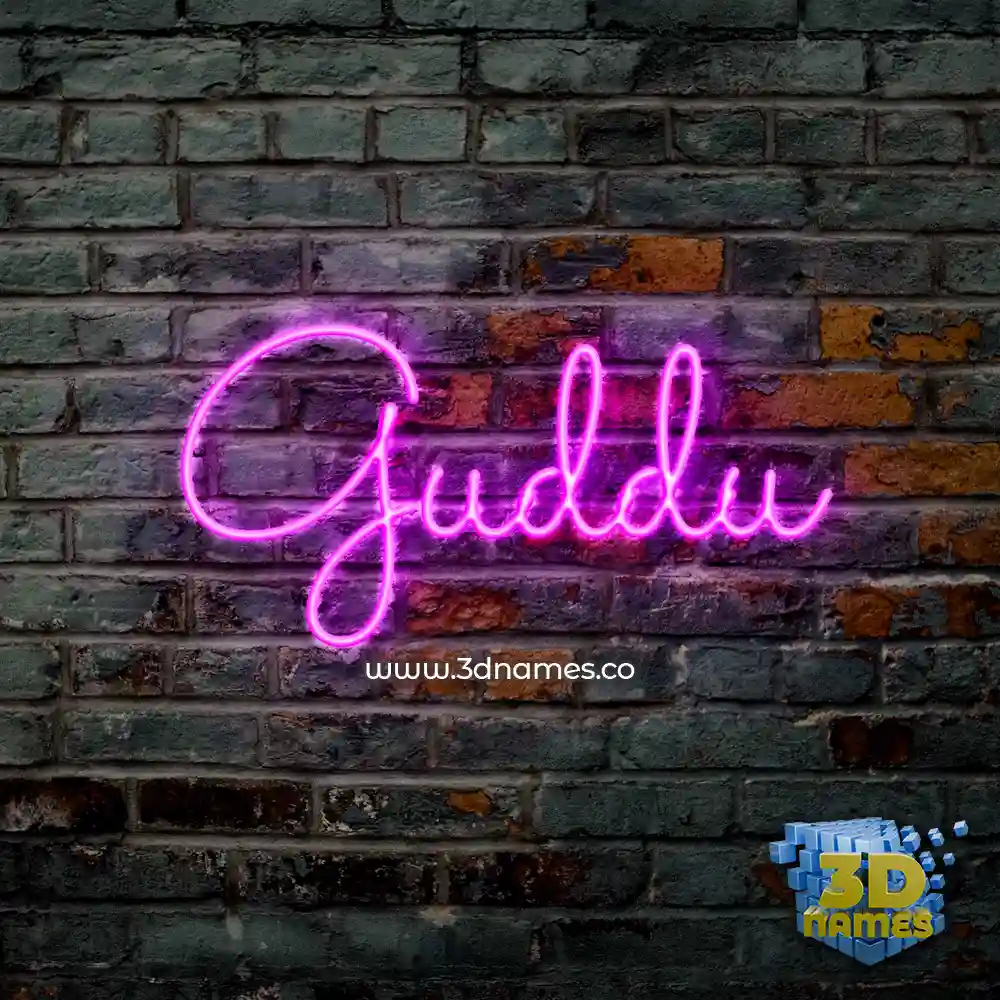 guddu in Pink Neon style - 3D name wallpaper
