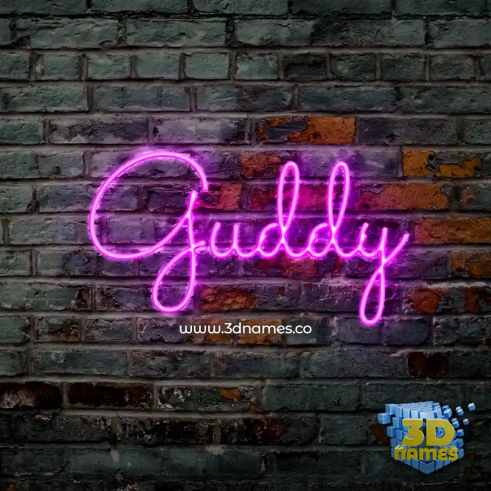guddy in Pink Neon style - 3D name wallpaper