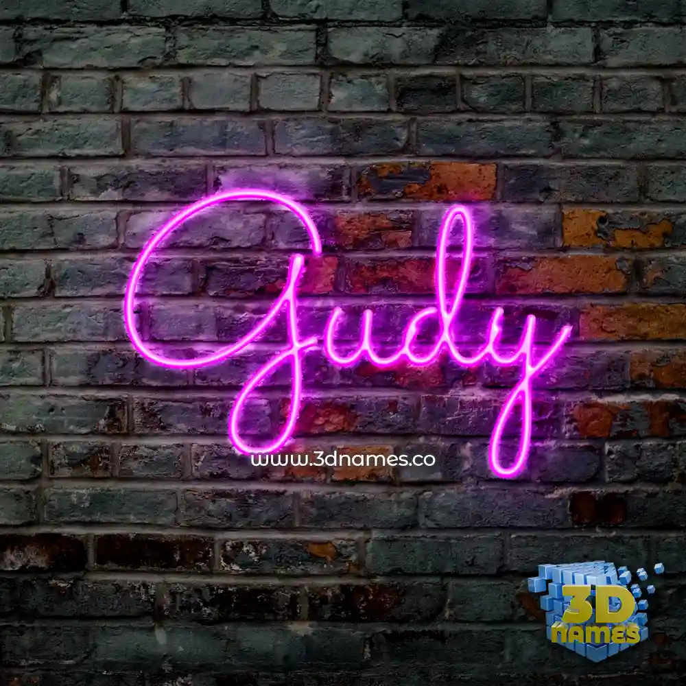 gudy in Pink Neon style - 3D name wallpaper
