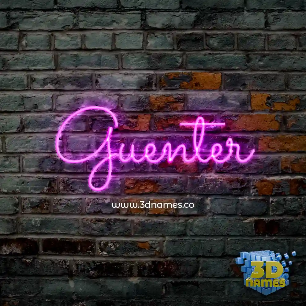 guenter in Pink Neon style - 3D name wallpaper