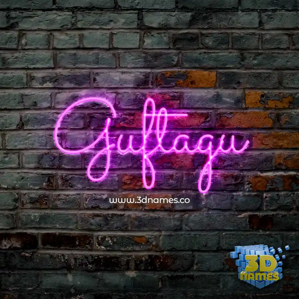 guftagu in Pink Neon style - 3D name wallpaper