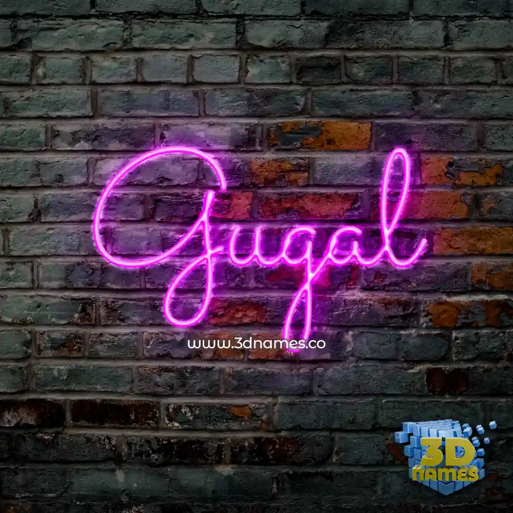 gugal in Pink Neon style - 3D name wallpaper