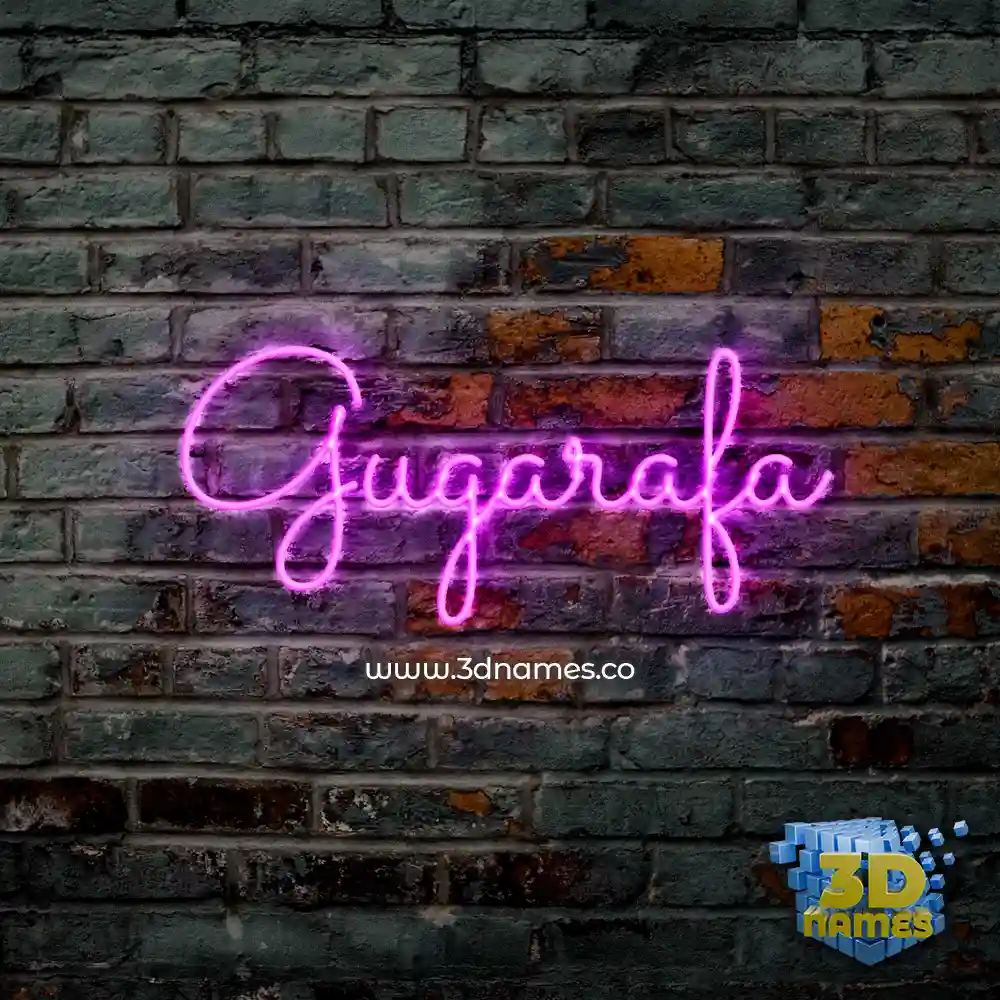 gugarafa in Pink Neon style - 3D name wallpaper