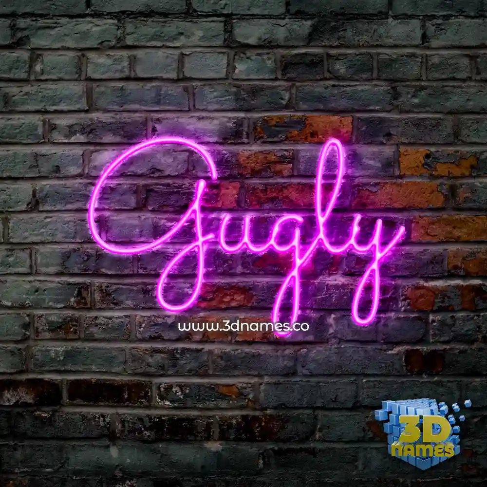 gugly in Pink Neon style - 3D name wallpaper