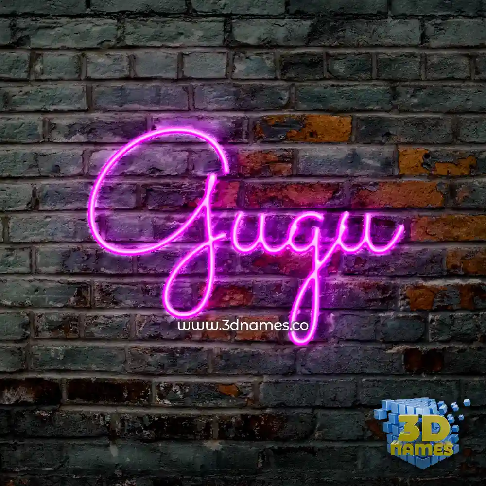 gugu in Pink Neon style - 3D name wallpaper