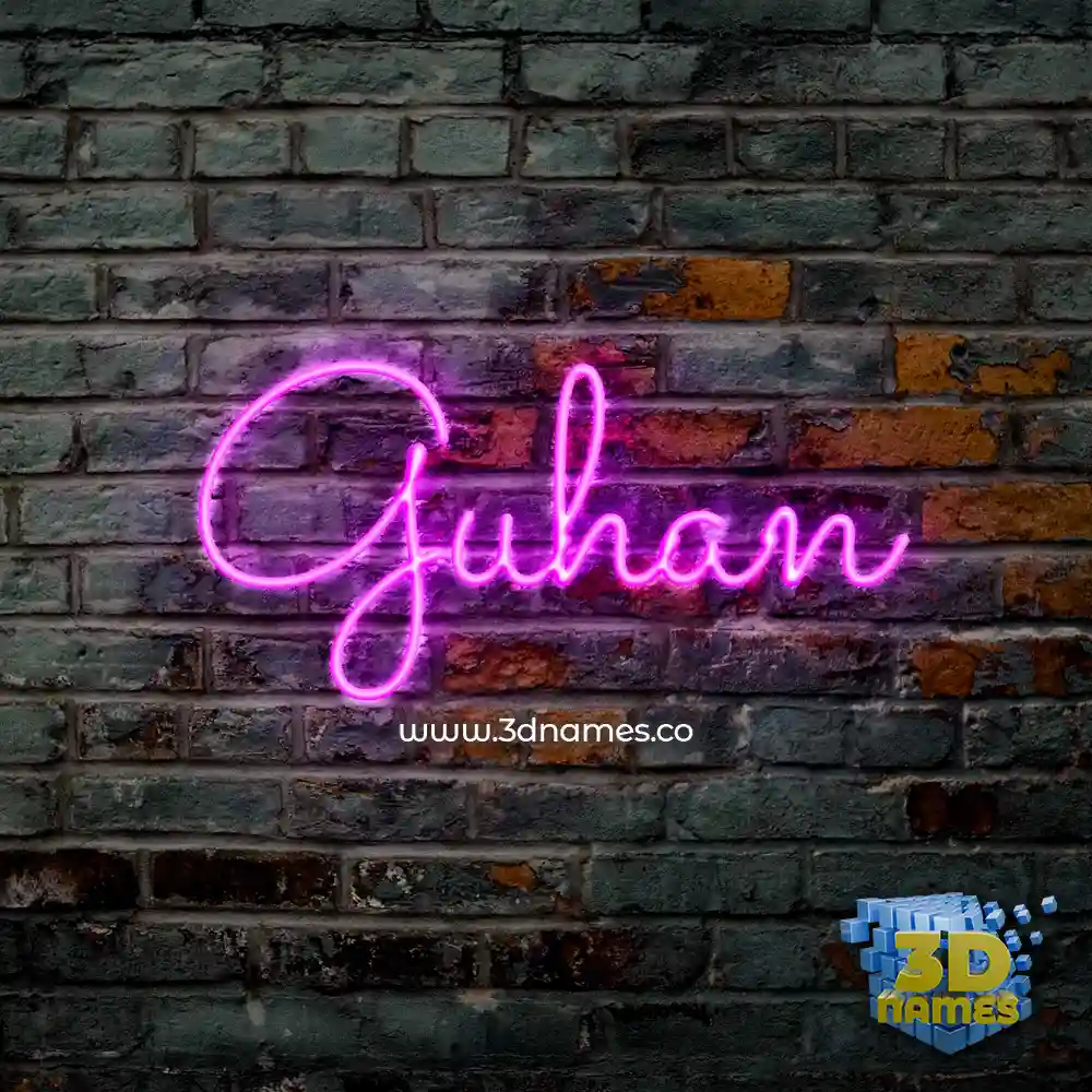 guhan in Pink Neon style - 3D name wallpaper