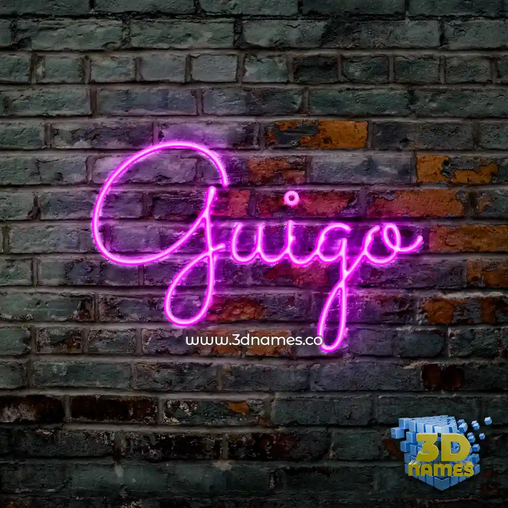 guigo in Pink Neon style - 3D name wallpaper