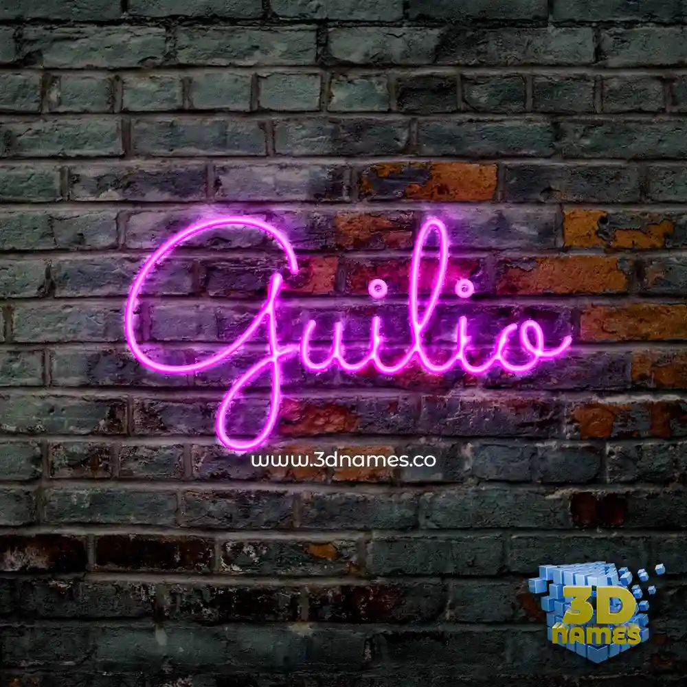 guilio in Pink Neon style - 3D name wallpaper