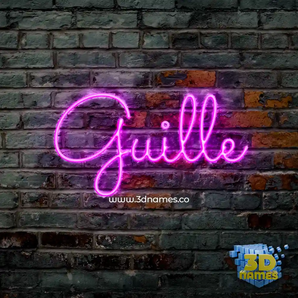 guille in Pink Neon style - 3D name wallpaper