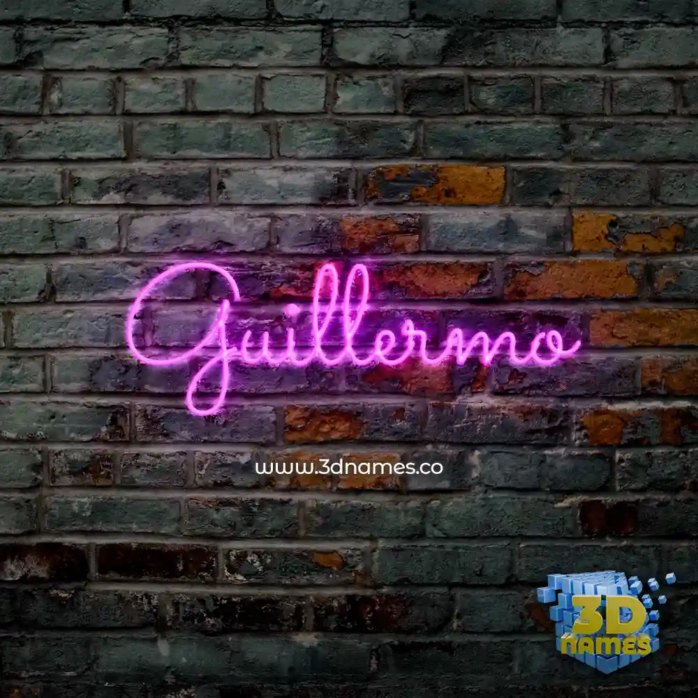 guillermo in Pink Neon style - 3D name wallpaper