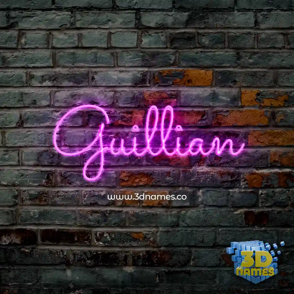 guillian in Pink Neon style - 3D name wallpaper