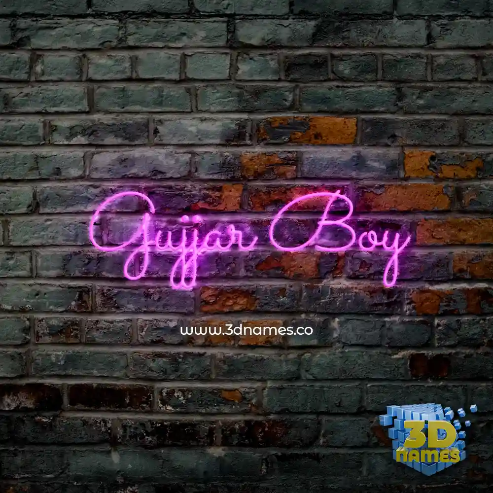 gujjar boy in Pink Neon style - 3D name wallpaper