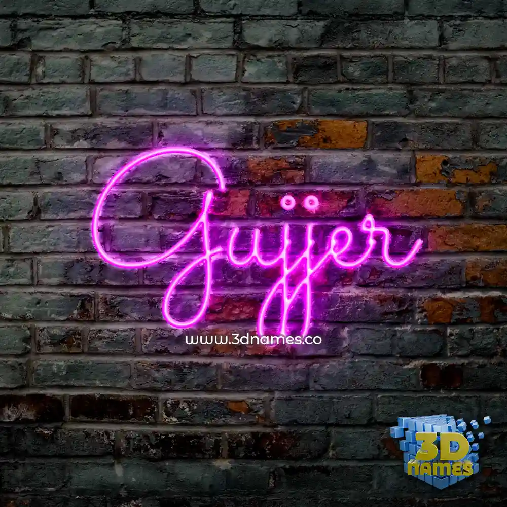 gujjer in Pink Neon style - 3D name wallpaper