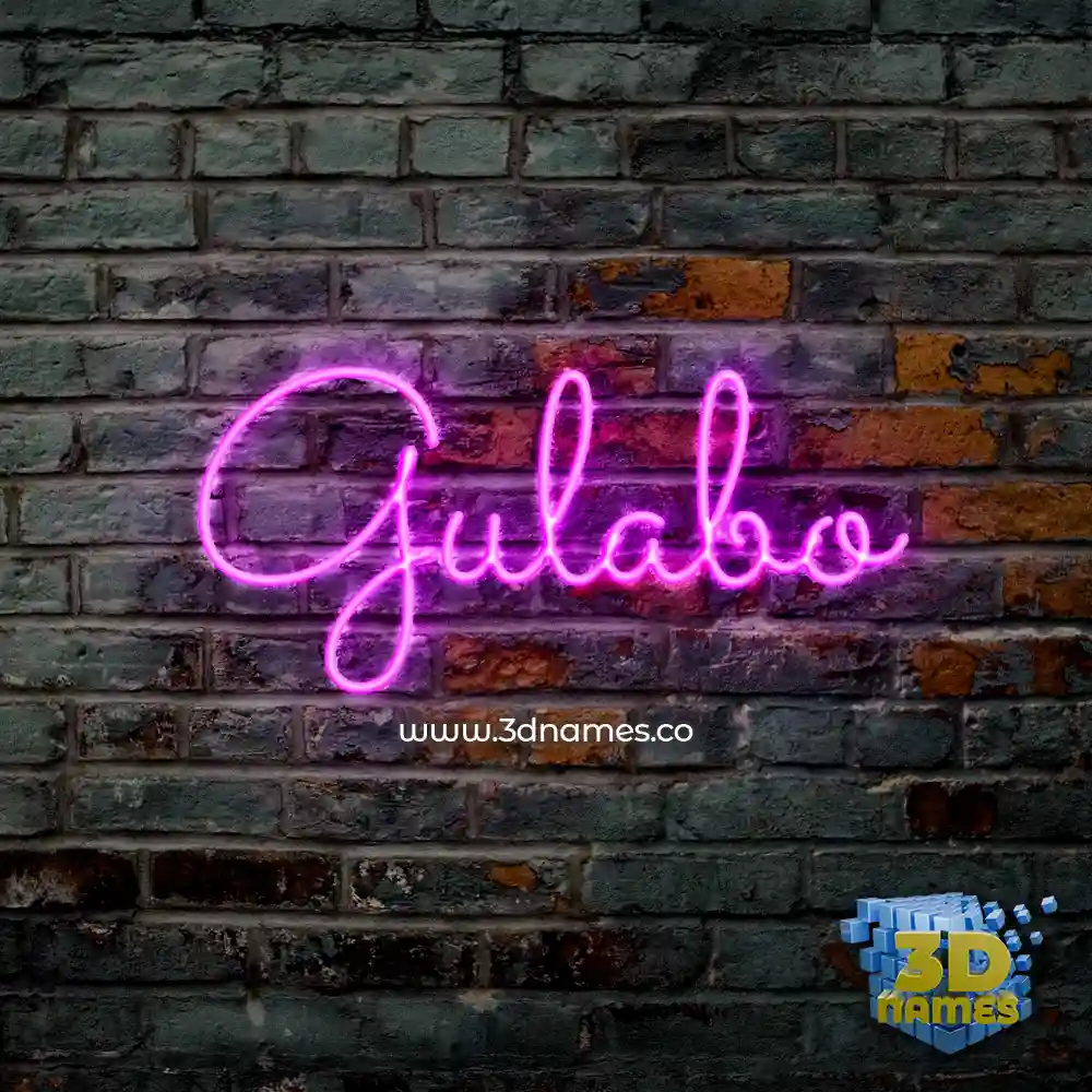 gulabo in Pink Neon style - 3D name wallpaper