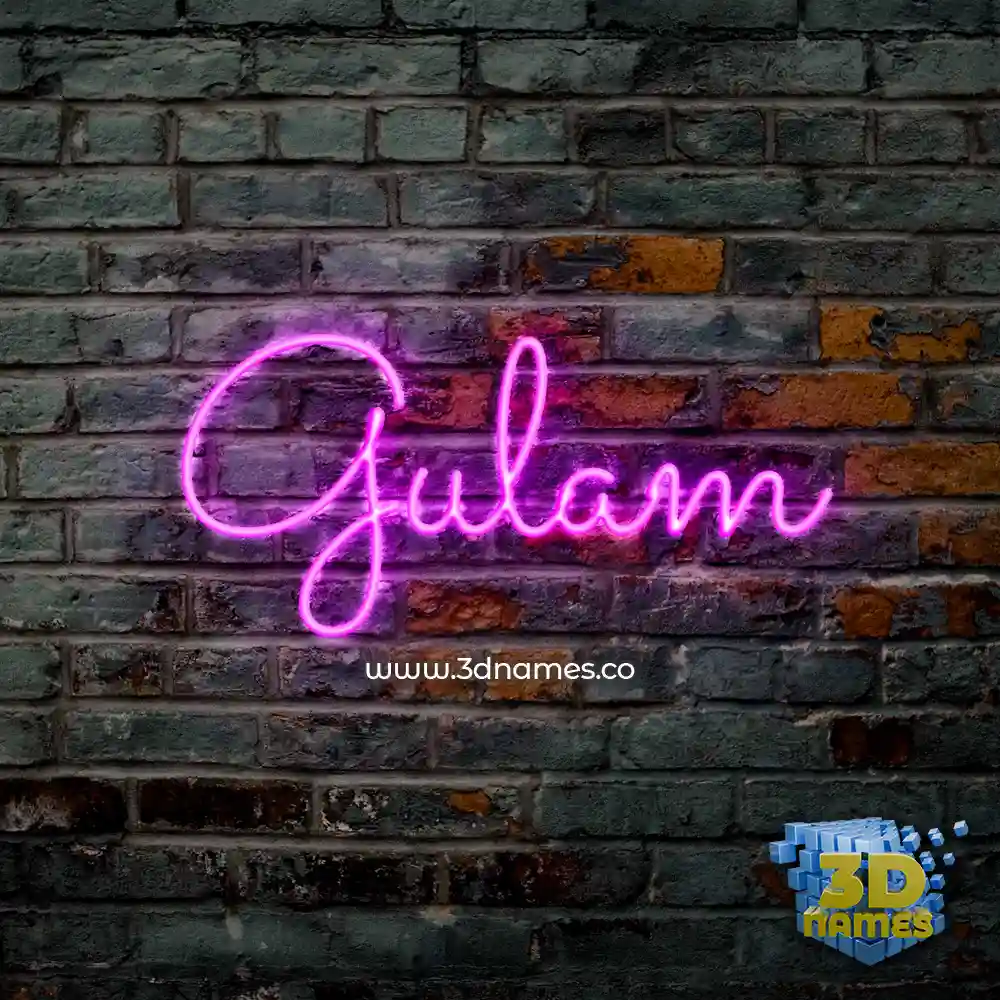 gulam in Pink Neon style - 3D name wallpaper