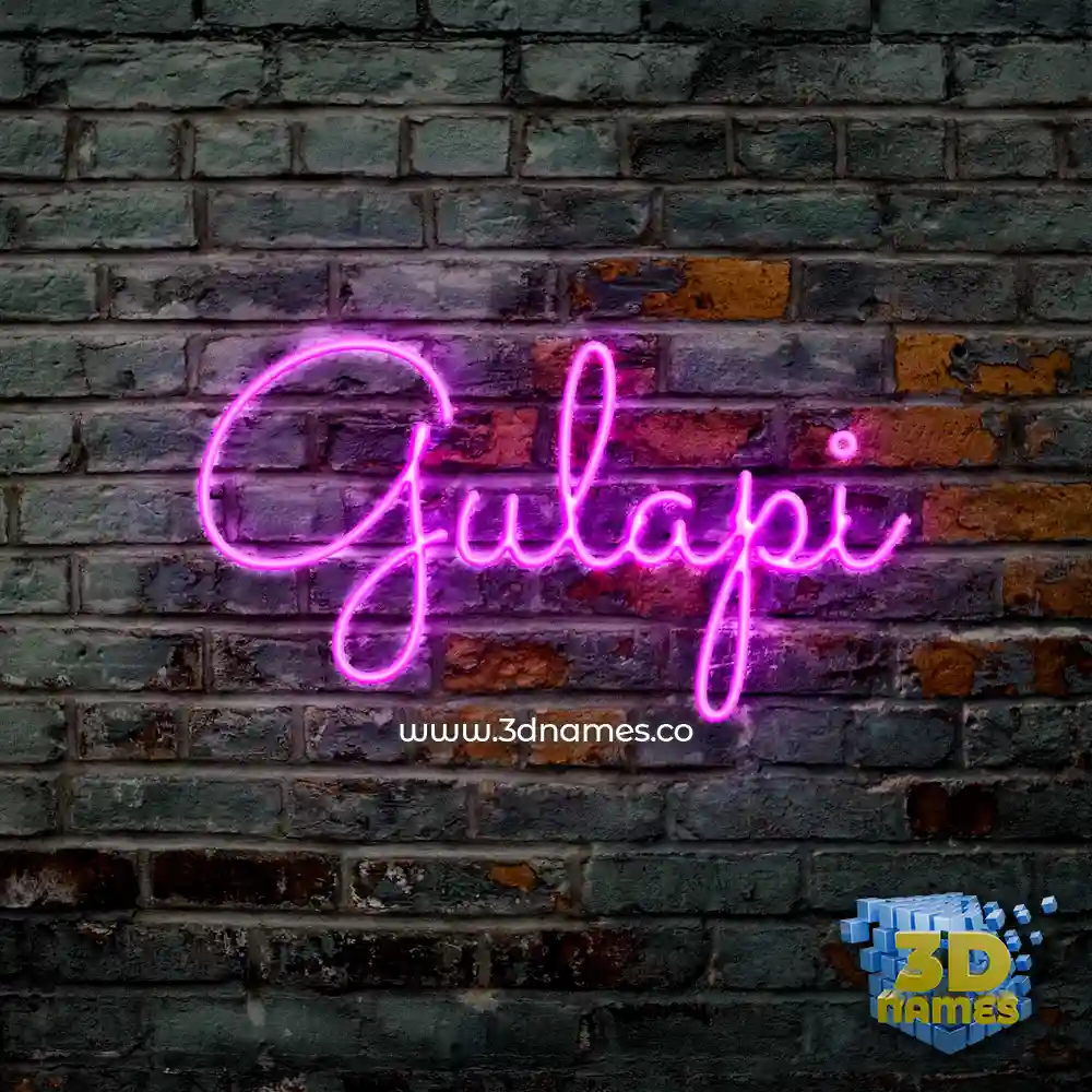 gulapi in Pink Neon style - 3D name wallpaper