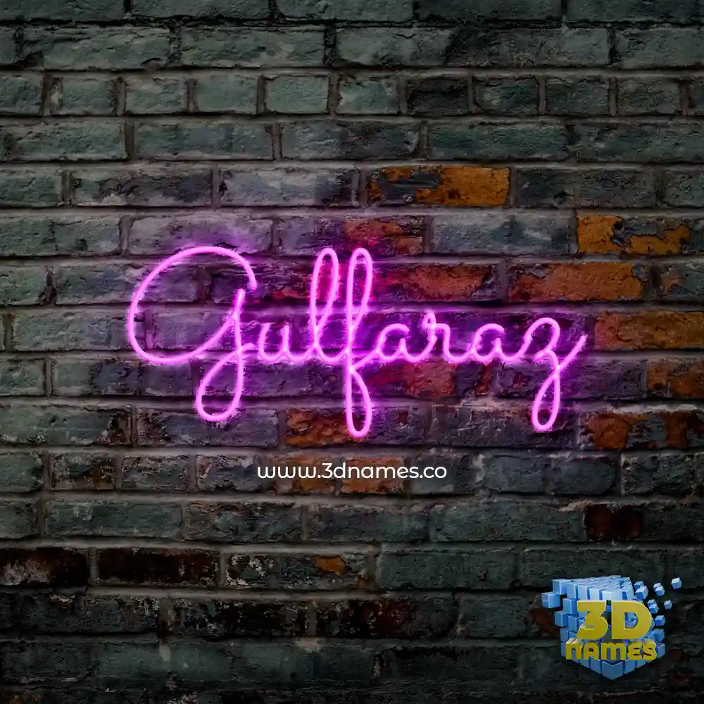 gulfaraz in Pink Neon style - 3D name wallpaper