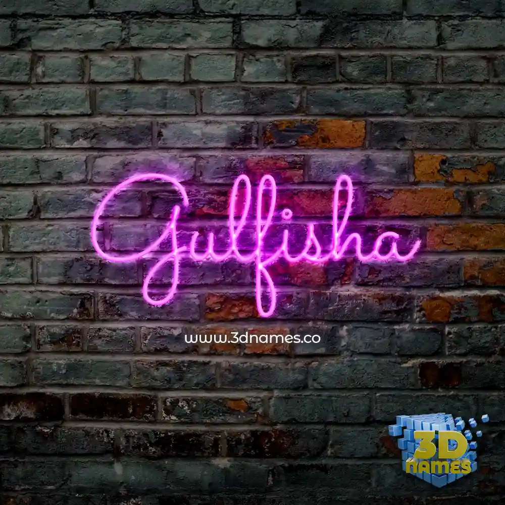 gulfisha in Pink Neon style - 3D name wallpaper