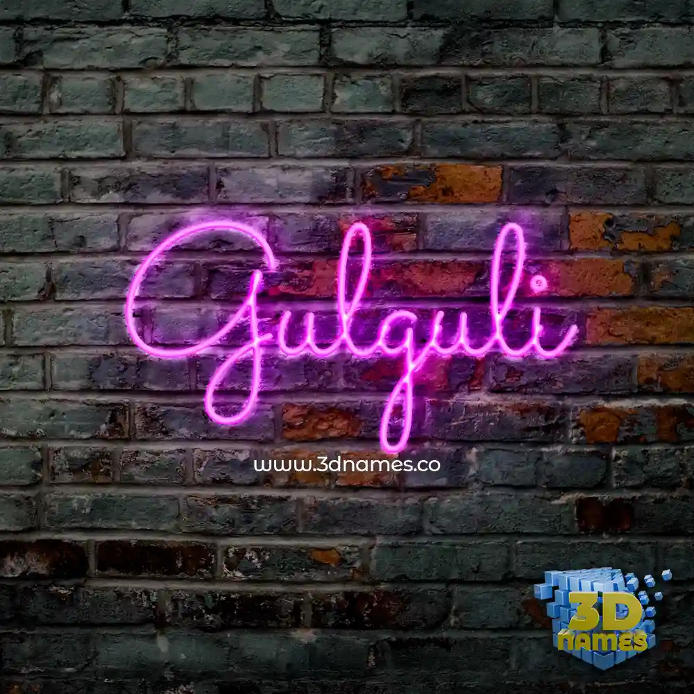 gulguli in Pink Neon style - 3D name wallpaper