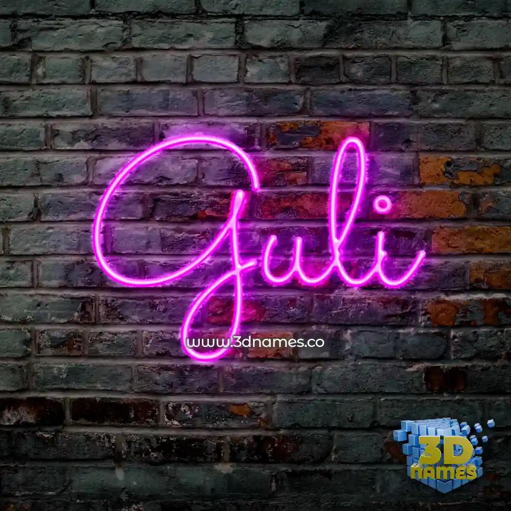 guli in Pink Neon style - 3D name wallpaper
