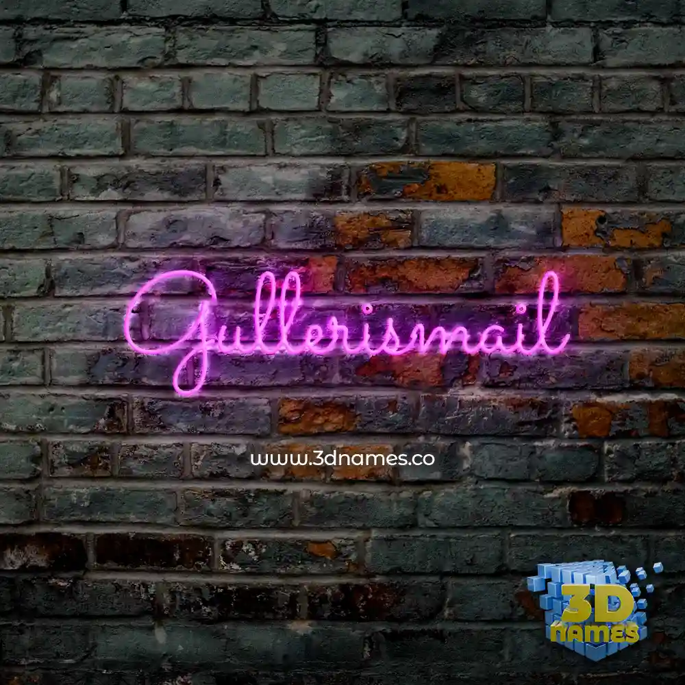 gullerismail in Pink Neon style - 3D name wallpaper