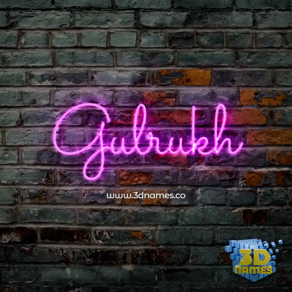gulrukh in Pink Neon style - 3D name wallpaper