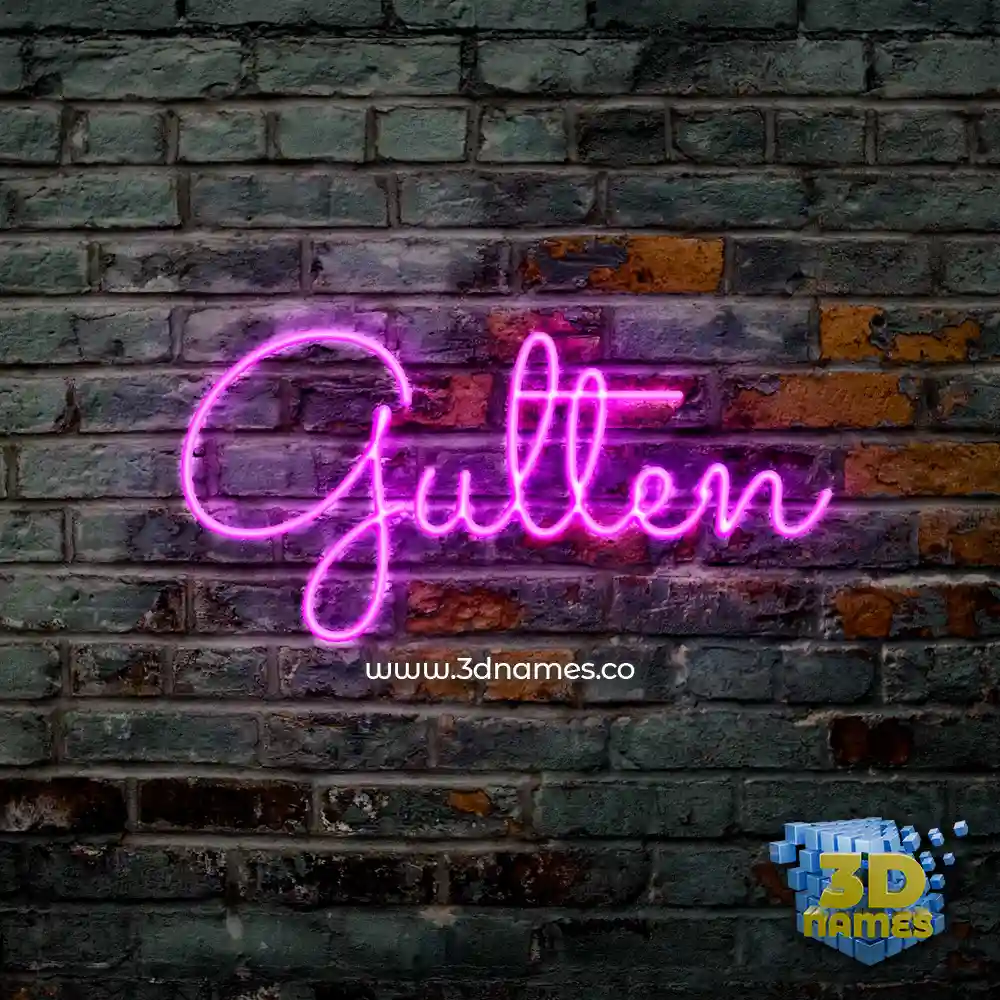 gulten in Pink Neon style - 3D name wallpaper