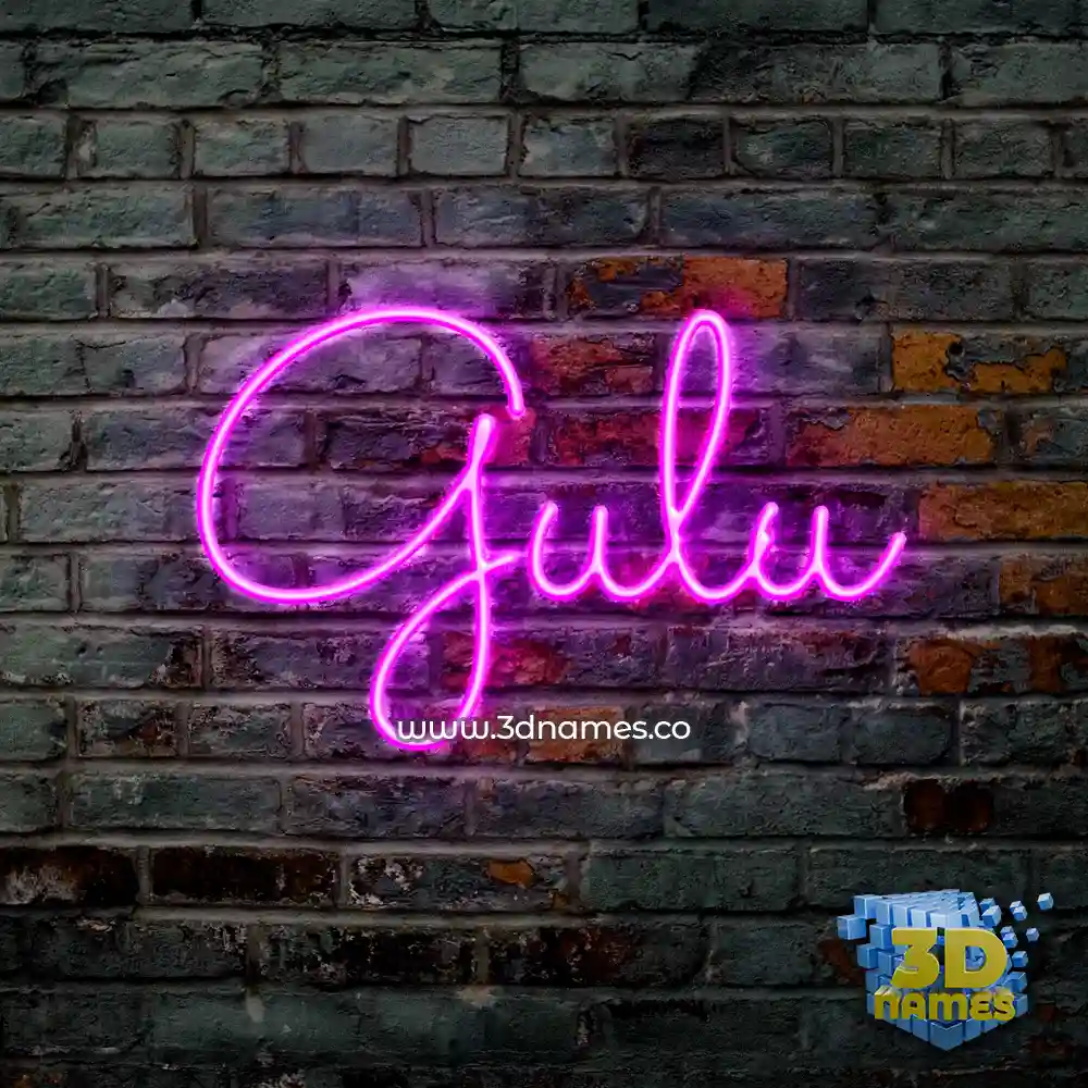 gulu in Pink Neon style - 3D name wallpaper