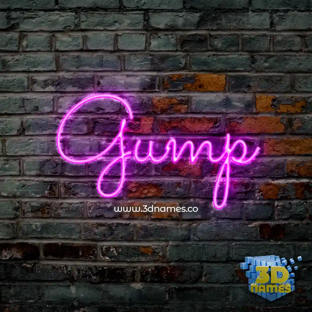 gump in Pink Neon style - 3D name wallpaper