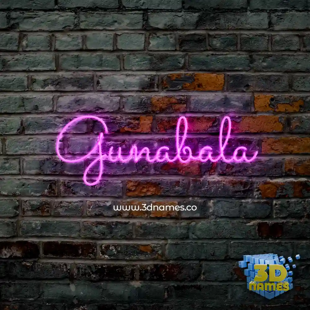 gunabala in Pink Neon style - 3D name wallpaper