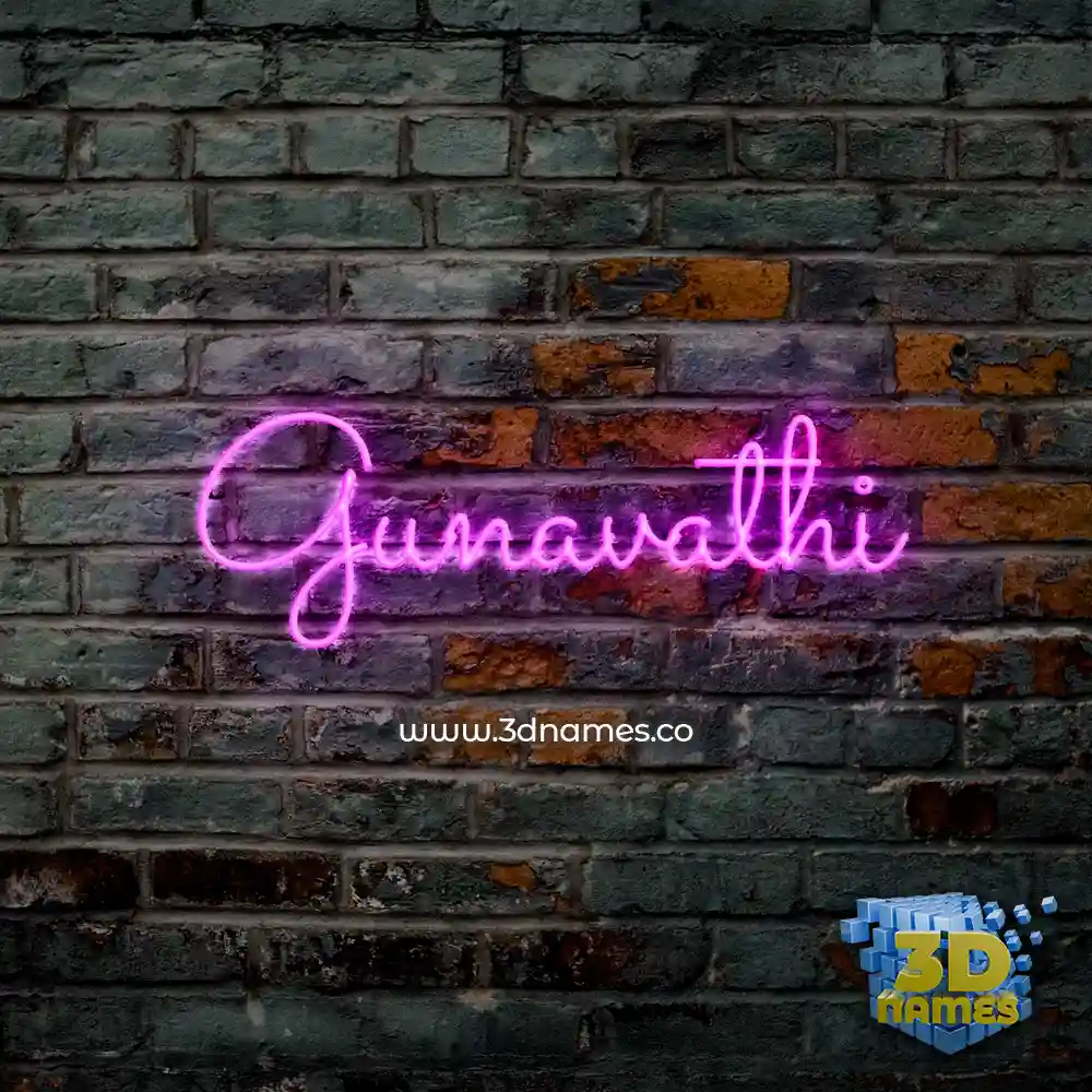 gunavathi in Pink Neon style - 3D name wallpaper