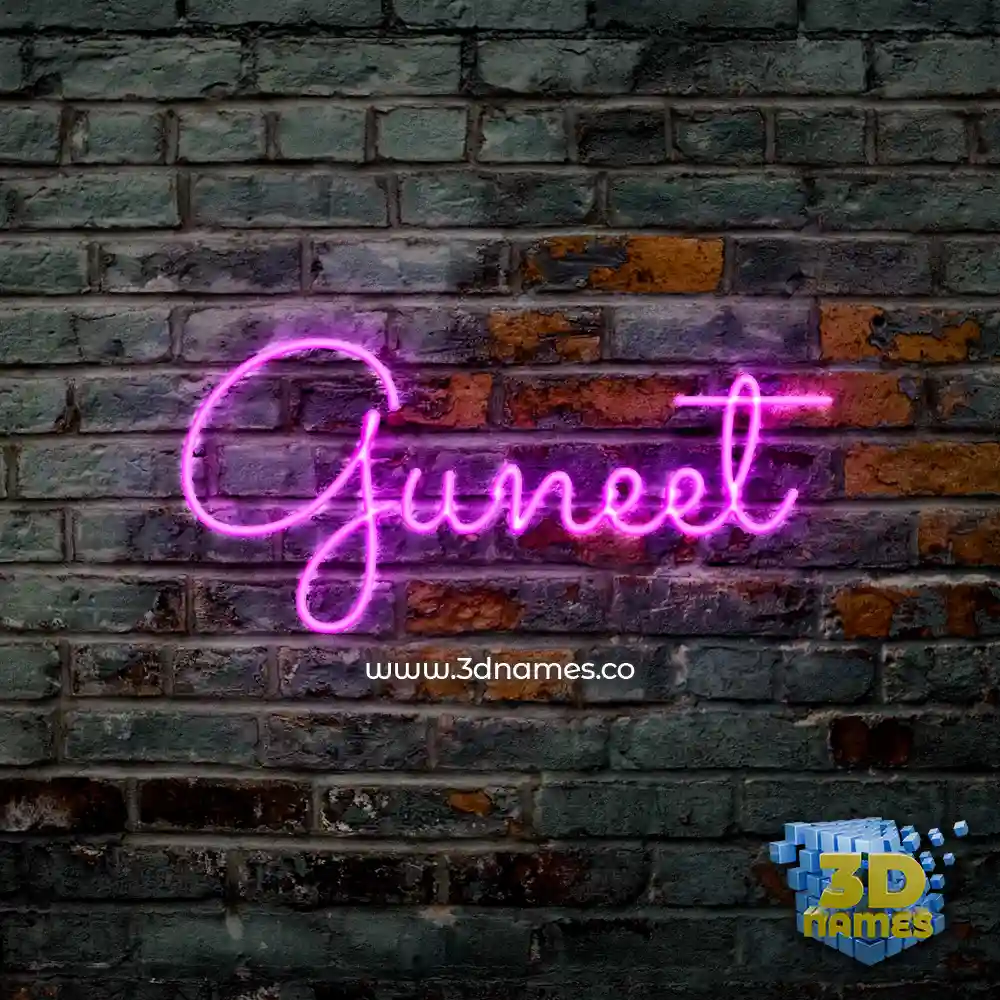 guneet in Pink Neon style - 3D name wallpaper