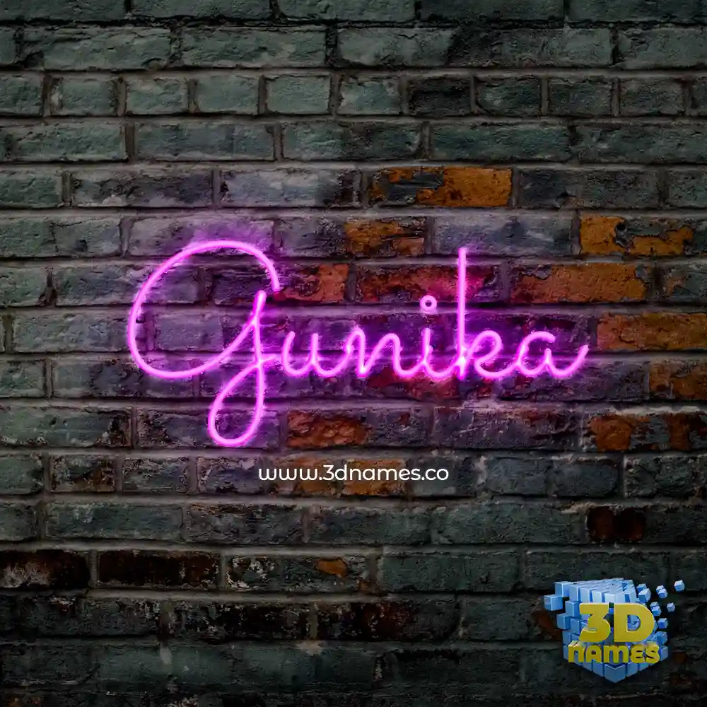 gunika in Pink Neon style - 3D name wallpaper