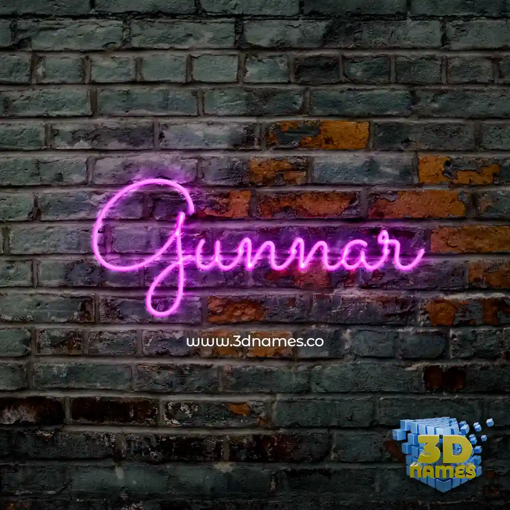 gunnar in Pink Neon style - 3D name wallpaper