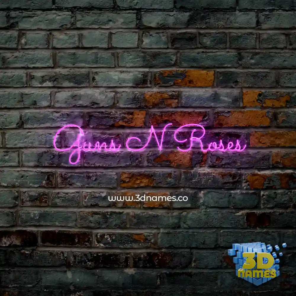 guns n roses in Pink Neon style - 3D name wallpaper