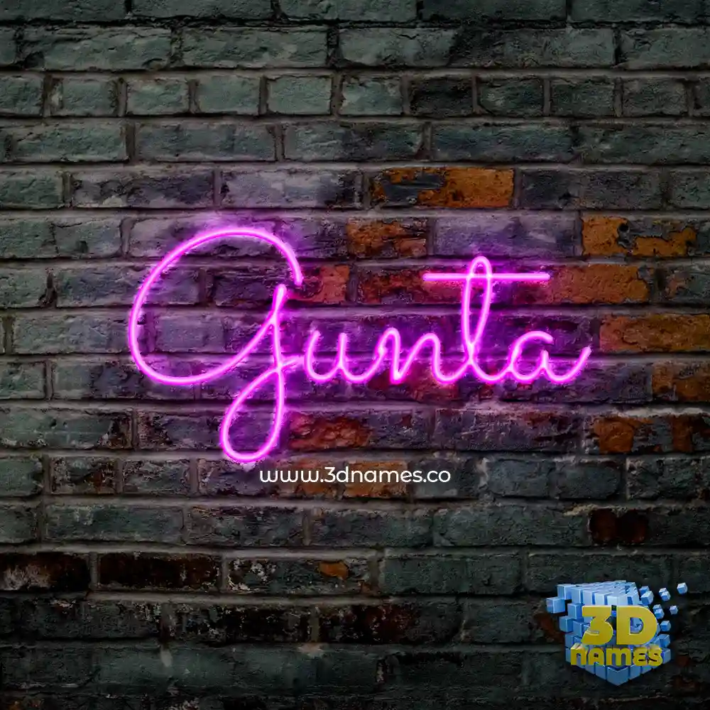 gunta in Pink Neon style - 3D name wallpaper
