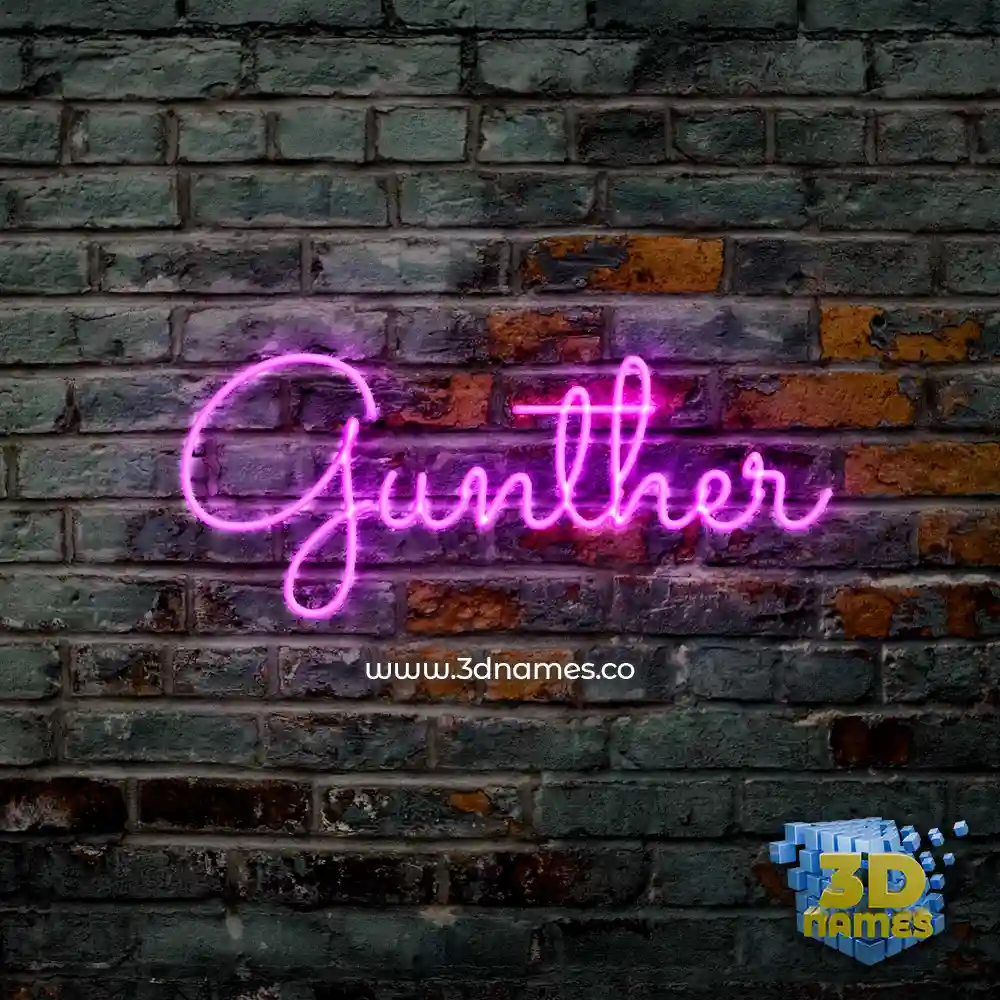gunther in Pink Neon style - 3D name wallpaper