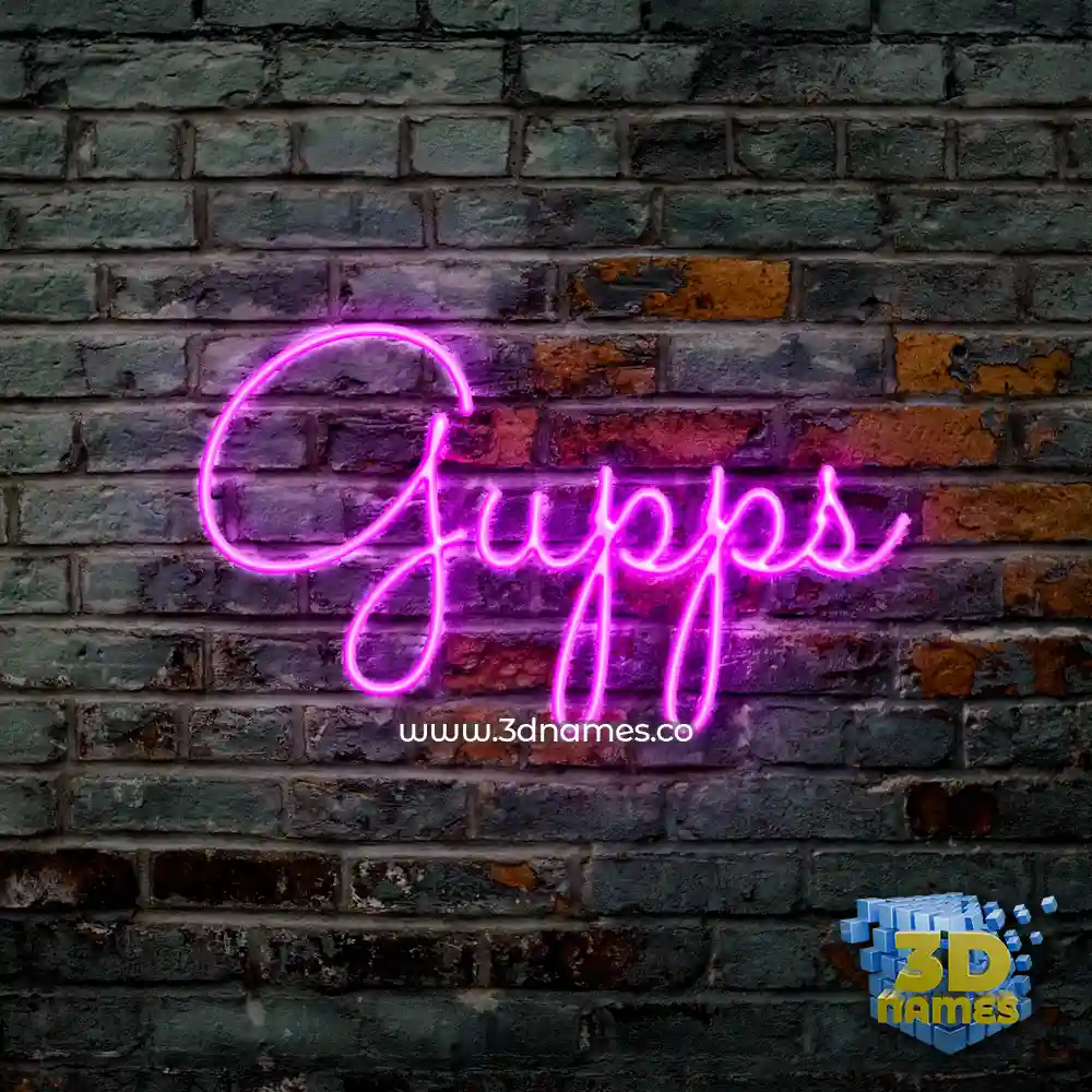 gupps in Pink Neon style - 3D name wallpaper