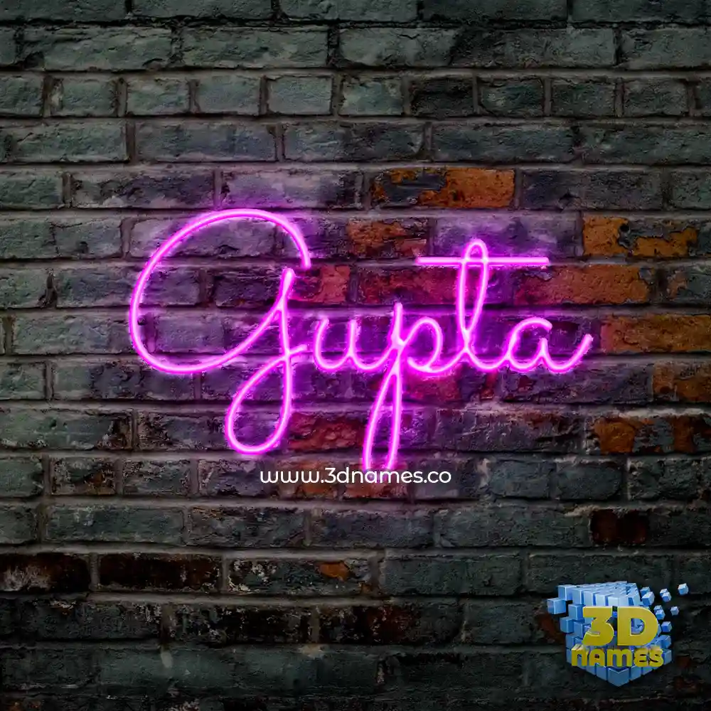 gupta in Pink Neon style - 3D name wallpaper