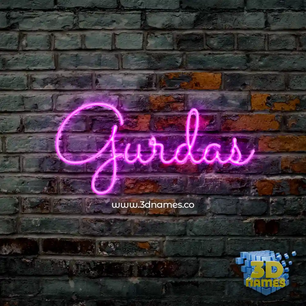 gurdas in Pink Neon style - 3D name wallpaper
