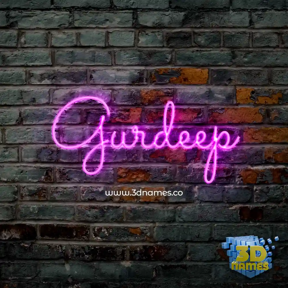 gurdeep in Pink Neon style - 3D name wallpaper